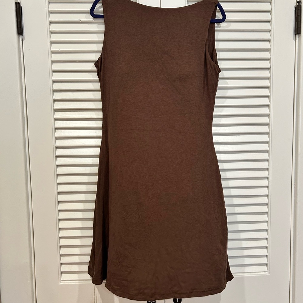 OGL Brown Sleeveless Mini Dress